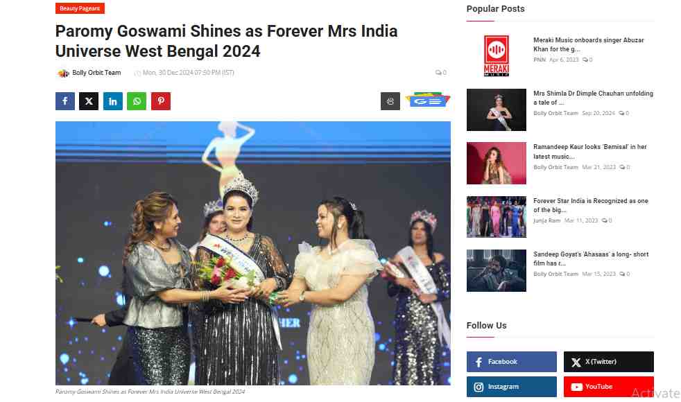 Forever Mrs Universe 2024 West Bengal Winner | Paromy Goswami